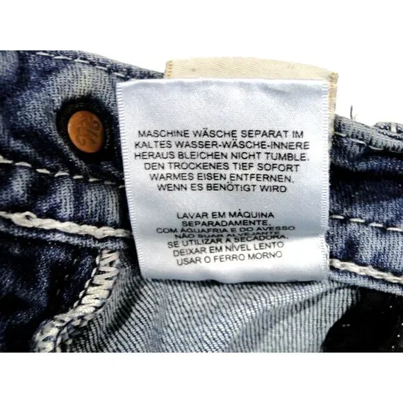 Miss Me‎ Cuffed Capri Crop Stretch Jeans Womens Size 28 Blue - Picture 13 of 13